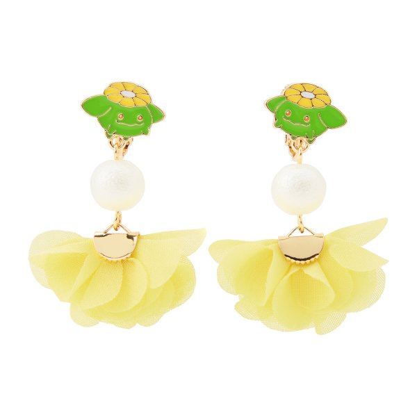 Photo1: Pokemon Center 2026 Pokemon accessory Series Clips Earrings E115 Skiploom (1)