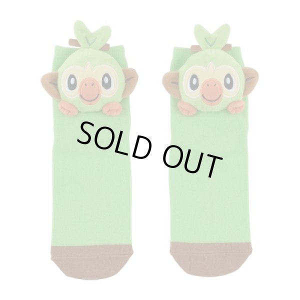 Photo1: Pokemon Center 2020 Plush Socks for Women 23 - 25 cm 1 Pair Grookey (1)