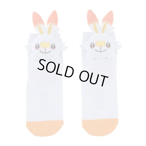 Photo1: Pokemon Center 2020 Plush Socks for Women 23 - 25 cm 1 Pair Scorbunny (1)