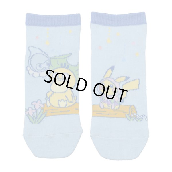 Photo1: Pokemon Center 2020 Psyduck No-Tenki Socks for Women 23 - 25 cm 1 Pair Psyduck & Pikachu (1)