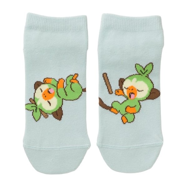 Photo1: Pokemon Center 2021 Minna Otsukaresama Socks for Women 23 - 25 cm 1 Pair Grookey (1)