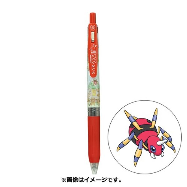Photo1: Pokemon Center 2022 ZEBRA SARASA Pokemon Shirts Ballpoint pen #168 Ariados (1)