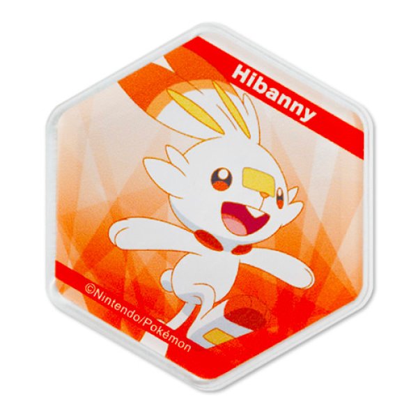 Photo1: Pokemon 2020 Honeycomb Acrylic magnet Scorbunny (1)