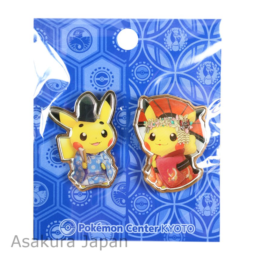 Pokemon Center Kyoto 2016 Okuge-sama Maiko-han Pikachu Pin Badge set Pins