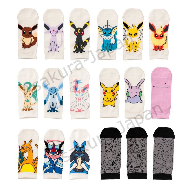 Pokemon Center Original POKEMON POP Eevee Socks Women 23-25 cm 1 Pair 