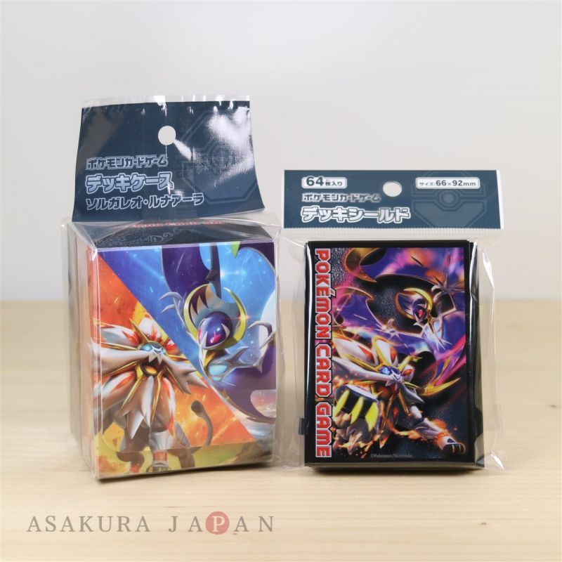 Pokemon Card Game Deck Case + Sleeve Sun & Moon Solgaleo Lunala 64