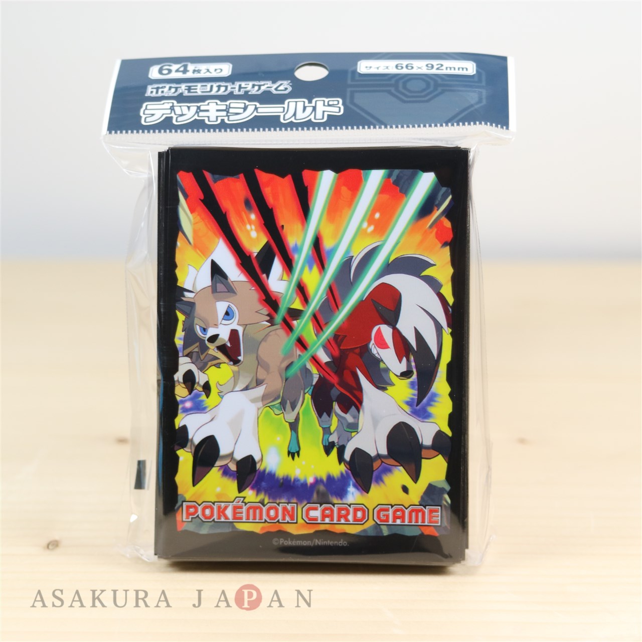Pokemon Card Game Sleeve Sun & Moon Lycanroc 64 sleeves Japanese