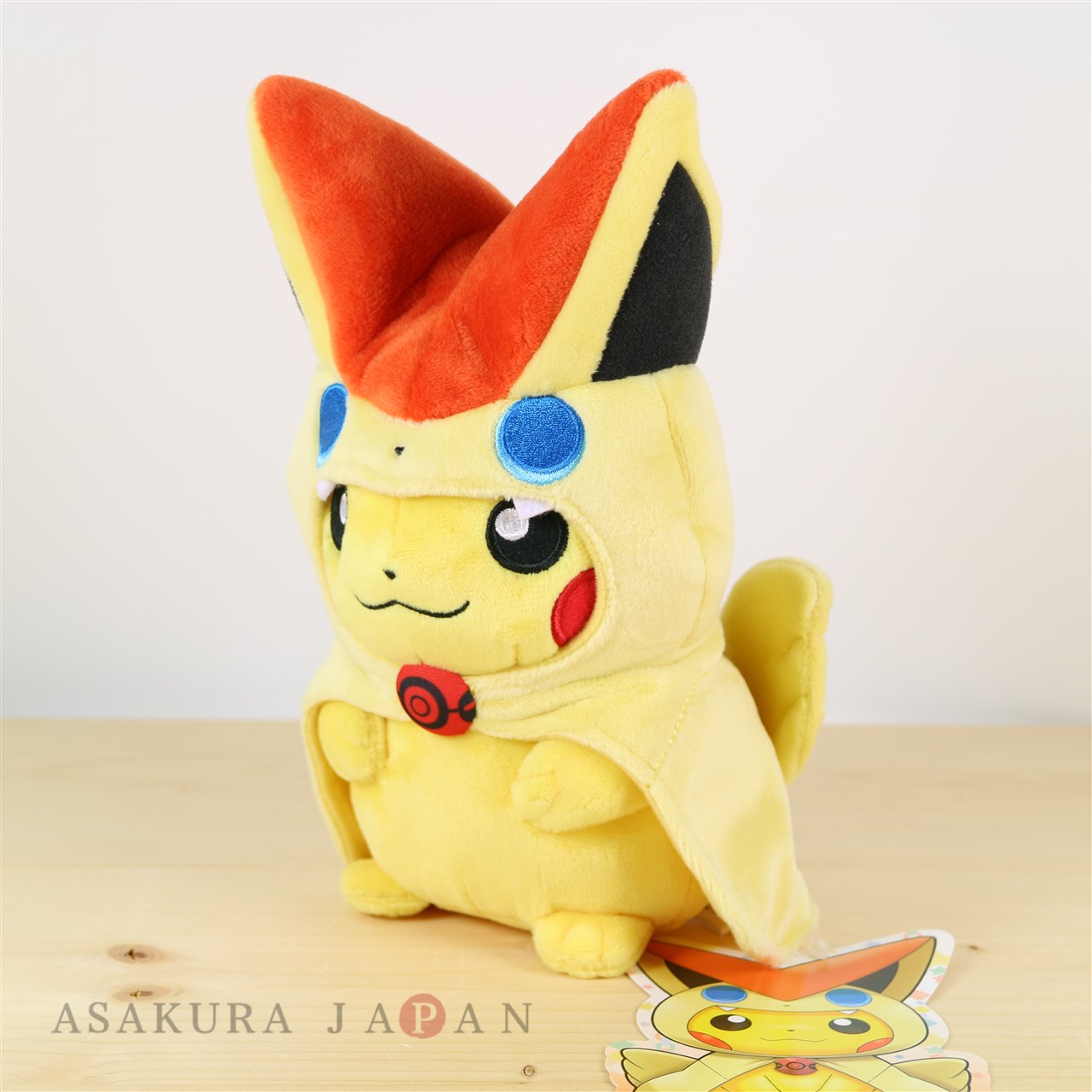 Plush Mascot Keychain Pokemon Center Tohoku Poncho Pikachu Series Victini ver