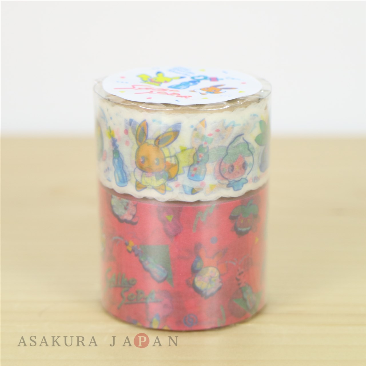 Pokemon Center Original SAIKO SODA Sticky Paper Masking Tape Pikachu Eevee