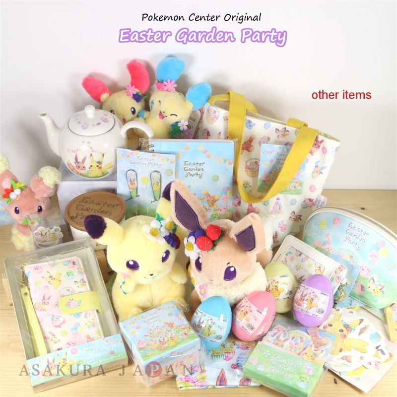 Pokemon Center JP 2019  Pikachu Pokemon Easter Garden Party Plush Plüsch 