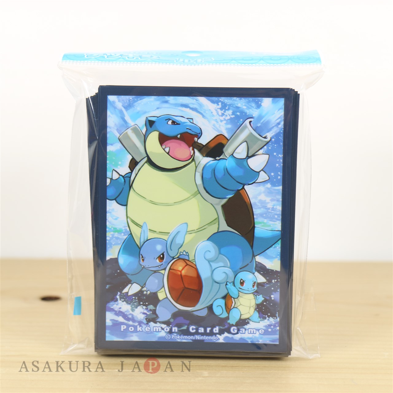 Pokemon Center Original Card Game Sleeve Squirtle Wartortle Blastoise 64  sleeves