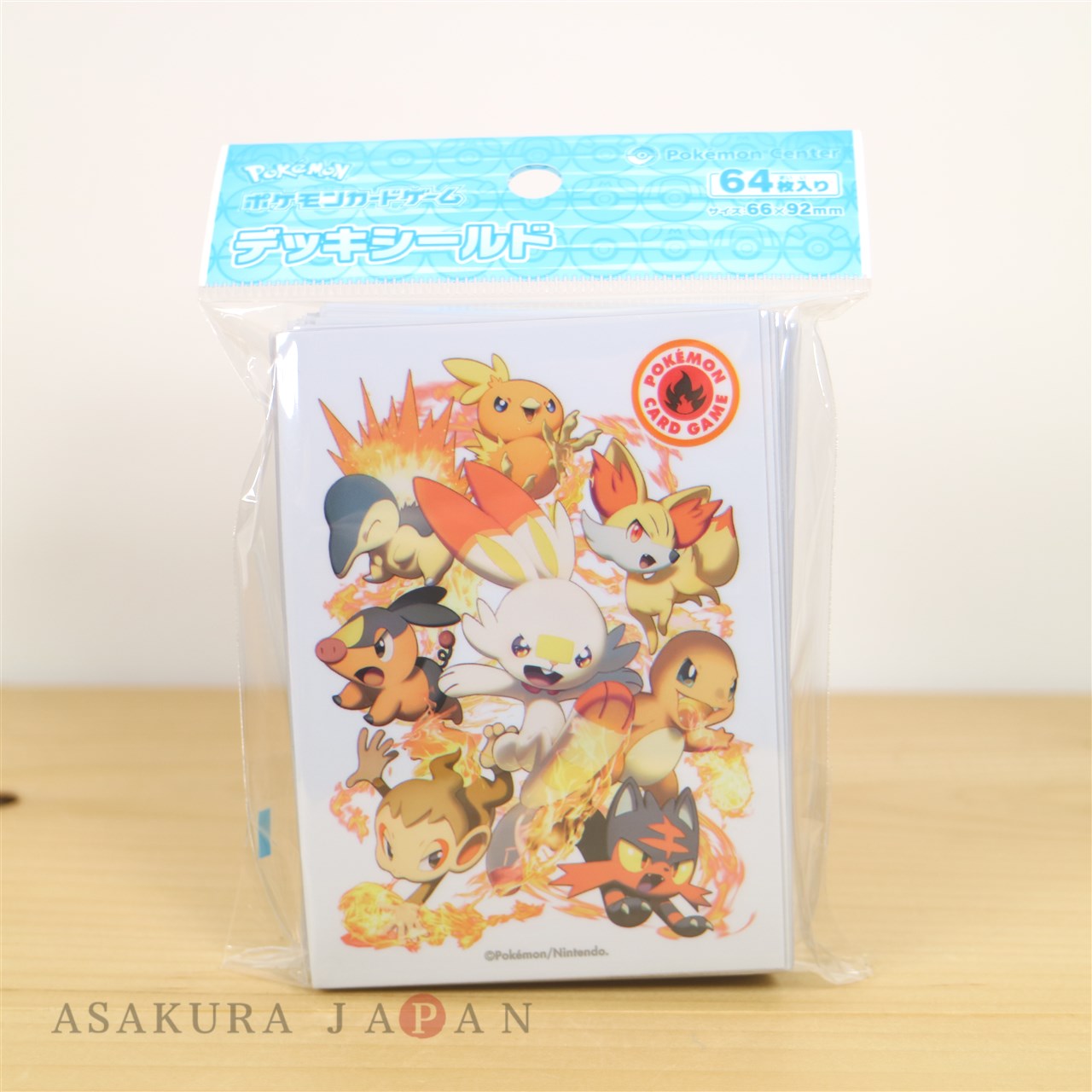 Pokemon Center Japanese Sword & Shield Scorbunny 64 Card Deck Sleeves 