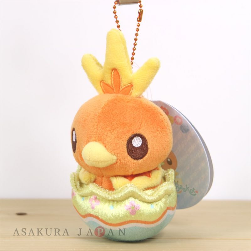 Pokemon Center 21 Happy Easter Basket Egg Torchic Plush Mascot Key Chain Pokemon Center 21 Happy Easter Basket Egg Torchic Plush Mascot Key Chain