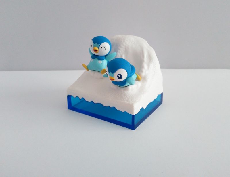 POKEMON Piplup & Tiplouf Tiny Porcelain Figurines French Feves Miniatures